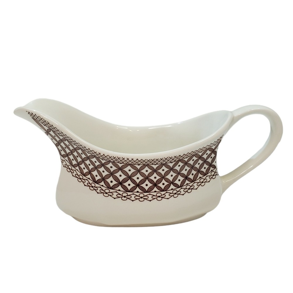 J & G Meakin Royal Staffordshire Liberty Ironstone Wicker Brown Gravy Boat